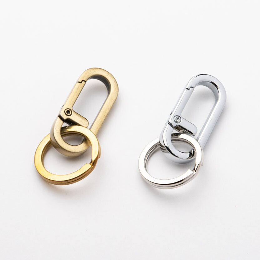 Made in Japan Carabiner Key Ring Flat Silver