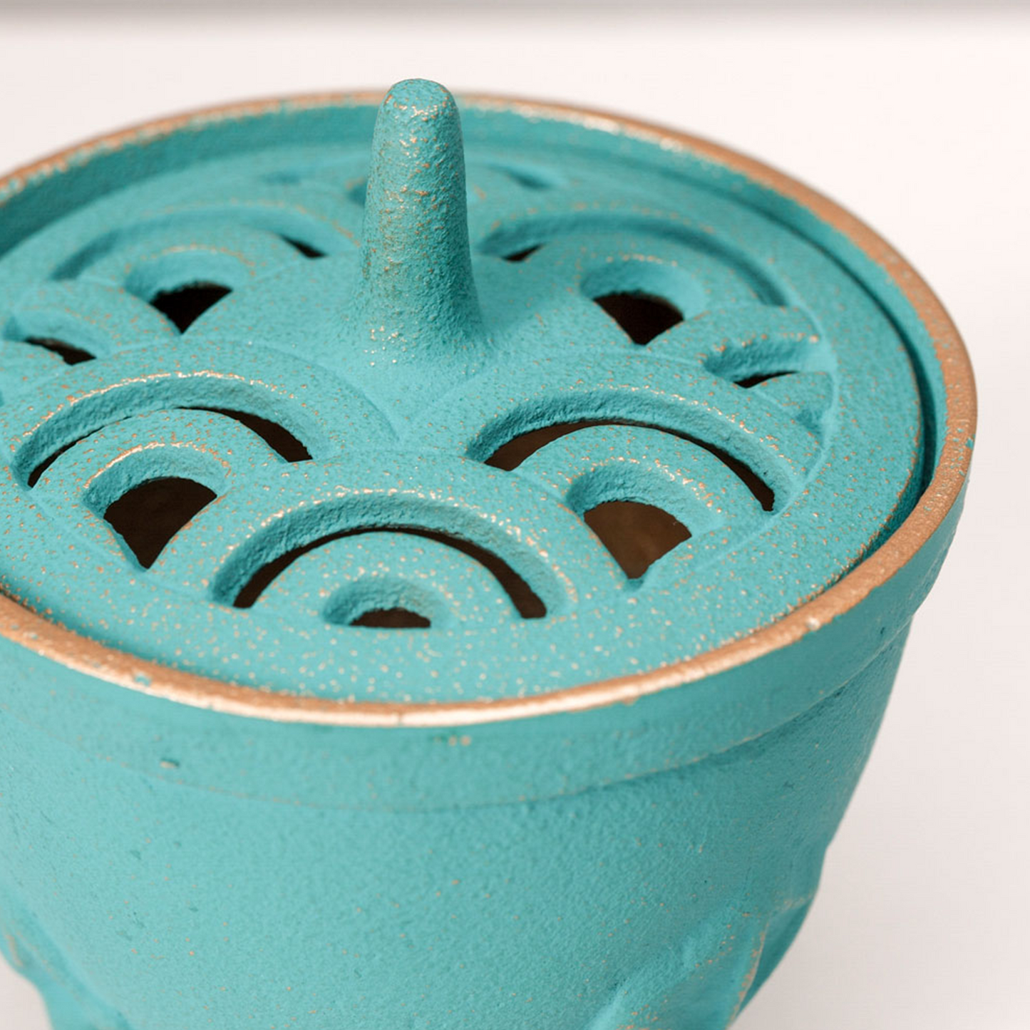 Cast Iron Incense Burner - Wave/Turquoise