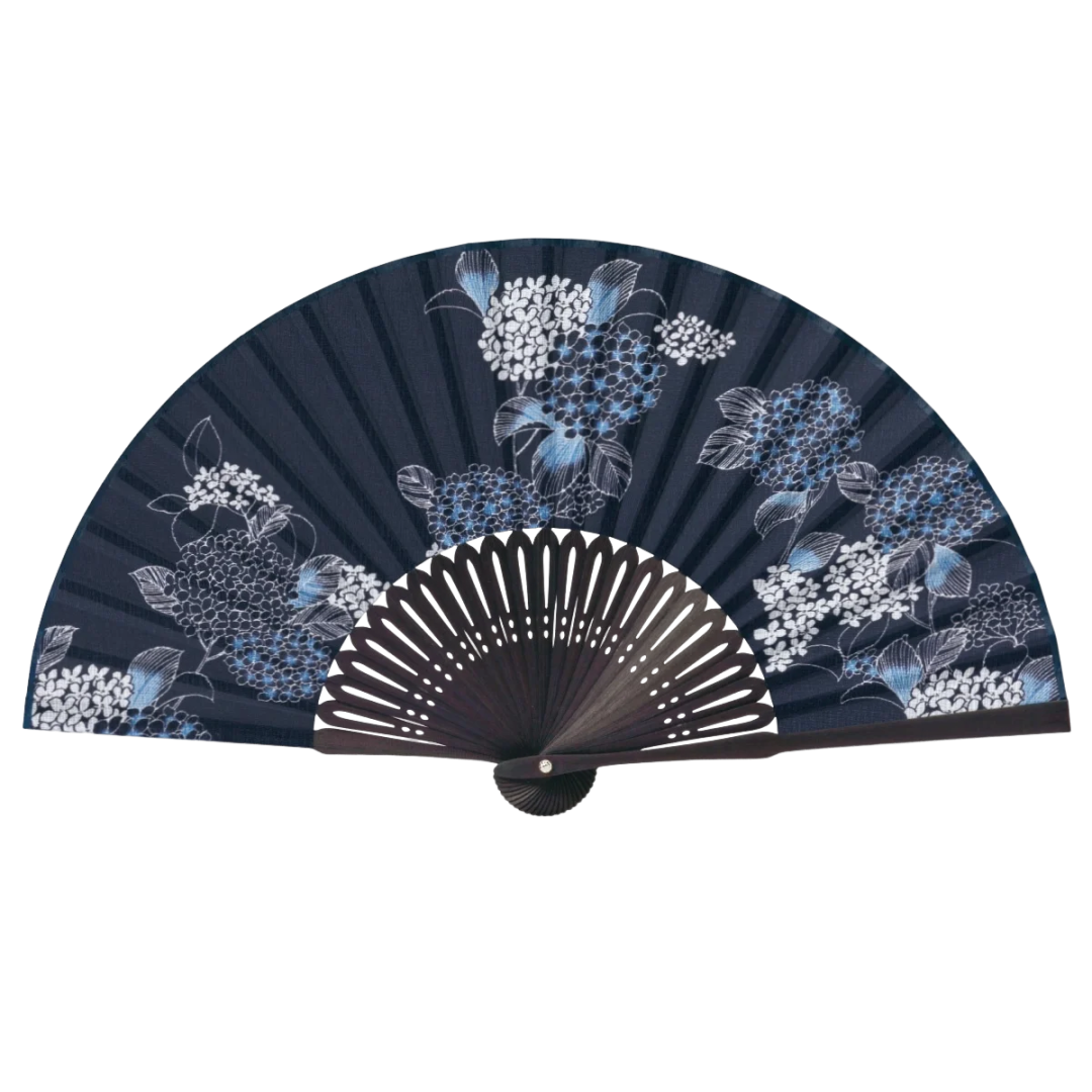 Folding Fan - Hydrangea