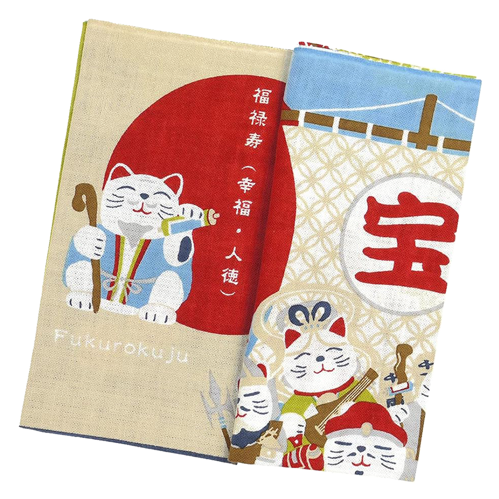 Hamamonyo Tenugui Book - Seven Deities/Fortune Cats