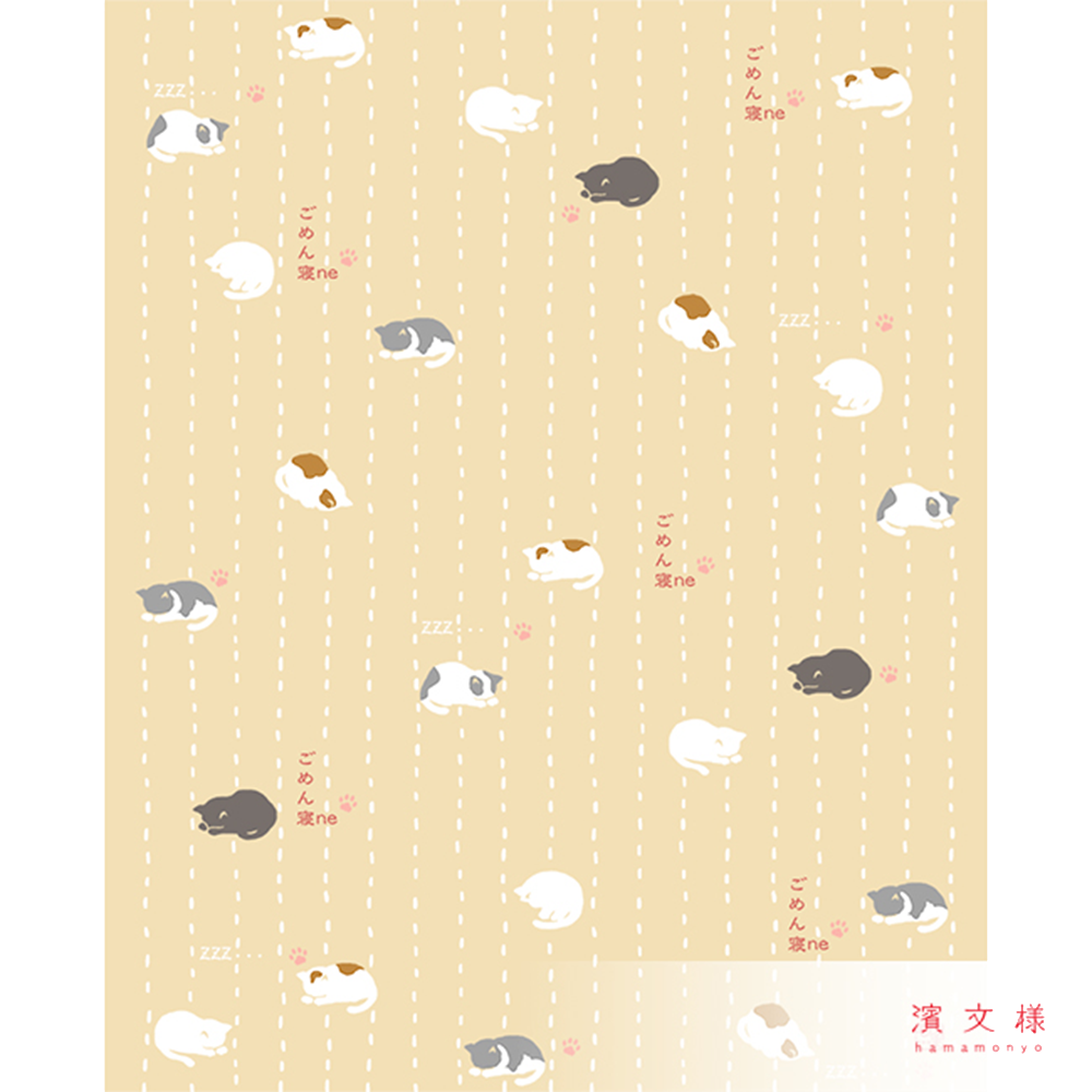 Hamamonyo Tenugui Handkerchief - Sorry/Sleeping Cat