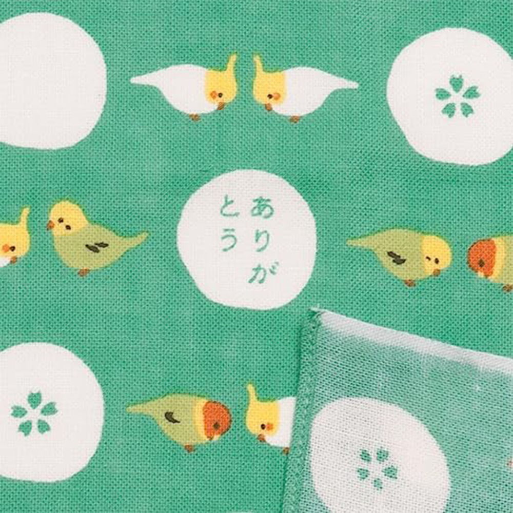 Hamamonyo Tenugui Hitokoto Handkerchief - Thank You Parrot