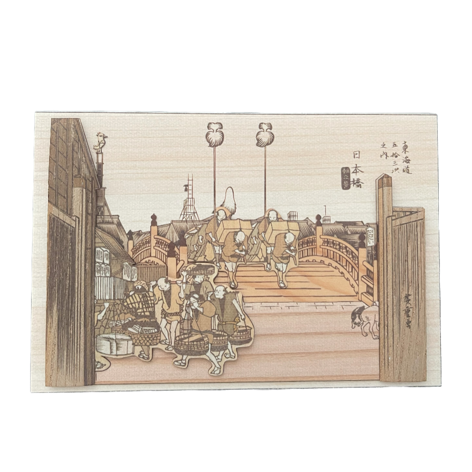 Kiharie Wooden Art Kit - Morning Scene in Nihonbashi