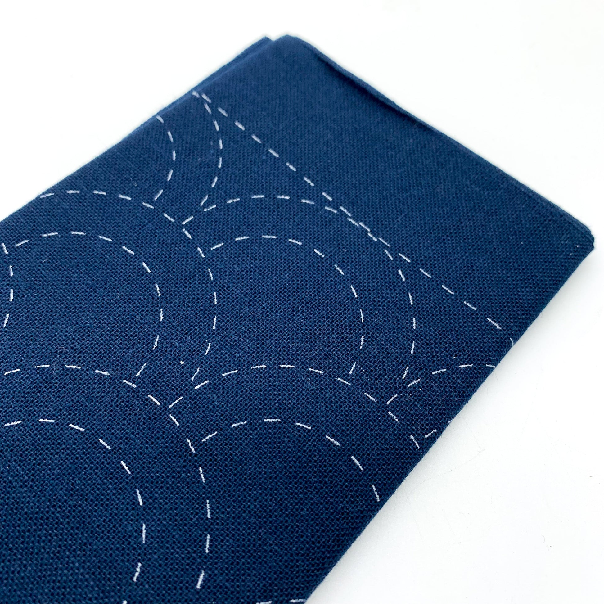 Sashiko Tea Towel 34x34cm - Wave (Navy)