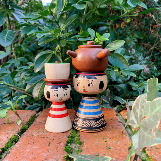A Pair of Teapot Kokeshi by Cookies