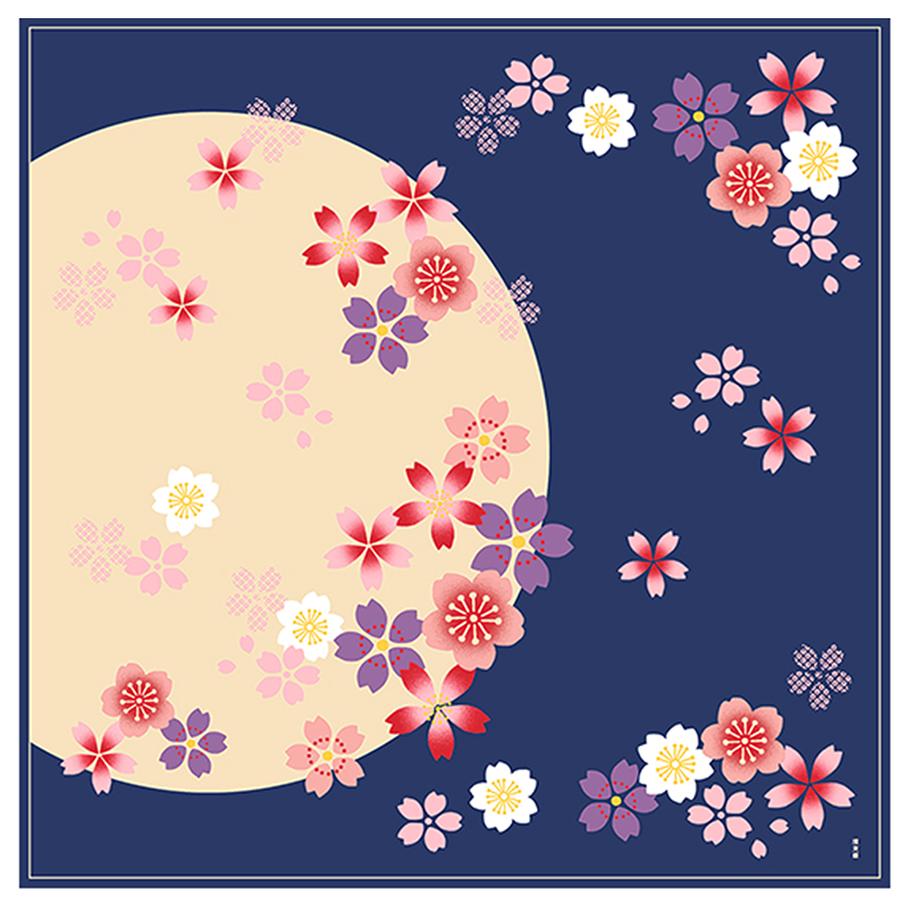 Large Furoshiki - Cherry Blossom Navy