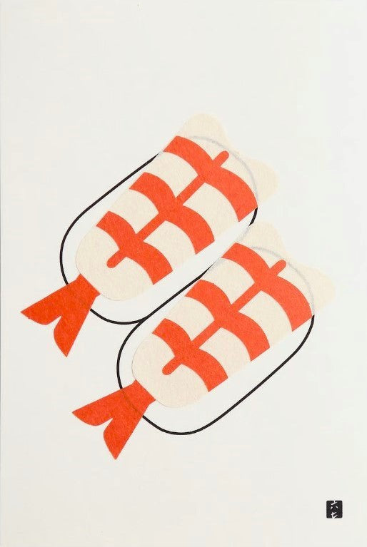 Postcard - Ebi Prawn Sushi