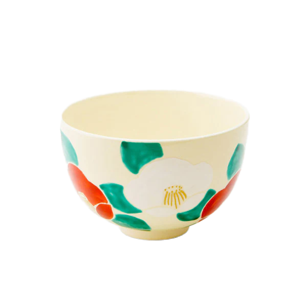 Matcha Bowl - Red and White Camelia