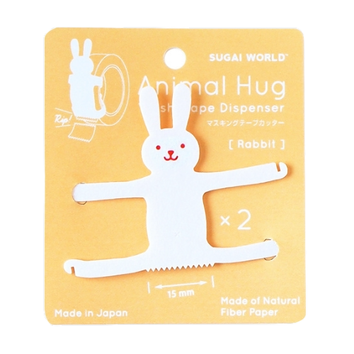 Paper Tape Dispenser Animal Hug - White Rabbit