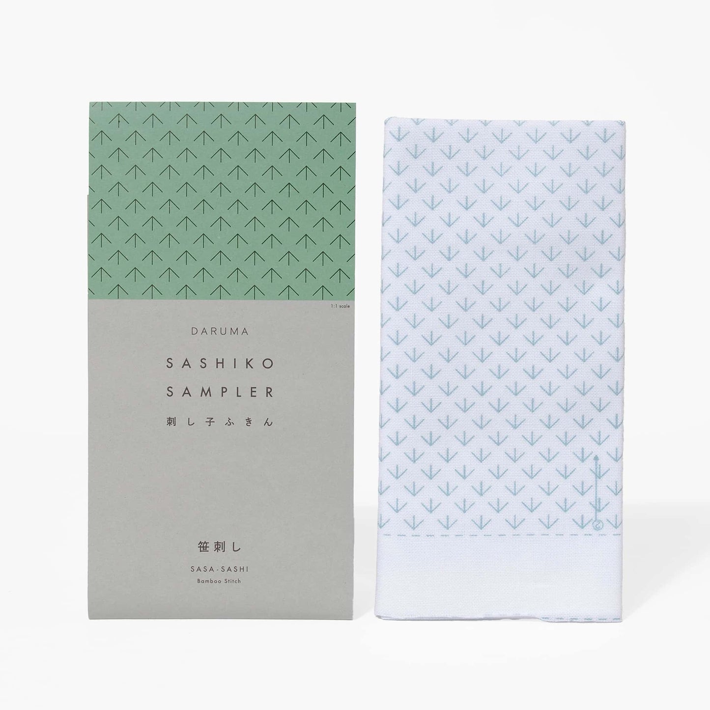 Sashiko Tea Towel 34x34cm - Sasa-Sashi (White)