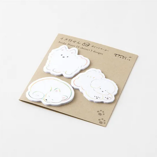 Midori Sticky Notes Point White Dog