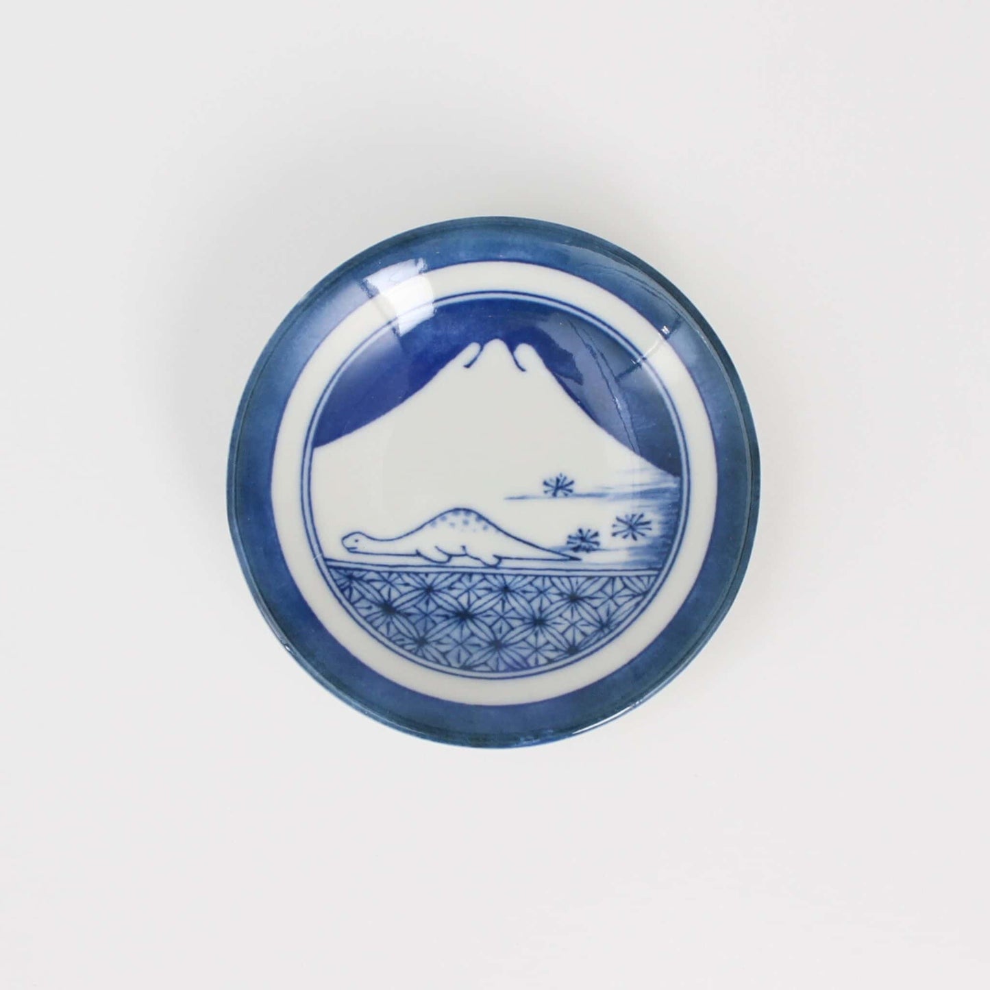 Small Plate Dinosaur Mt Fuji 9cm