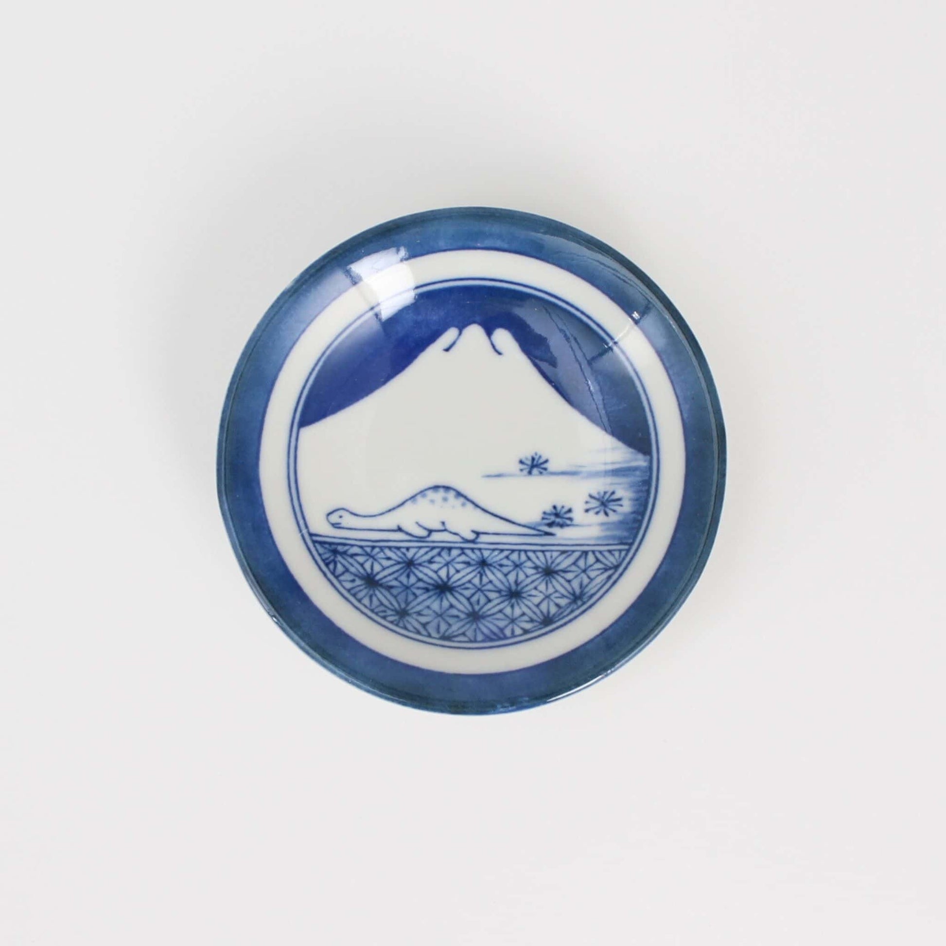 Small Plate Dinosaur Mt Fuji 9cm