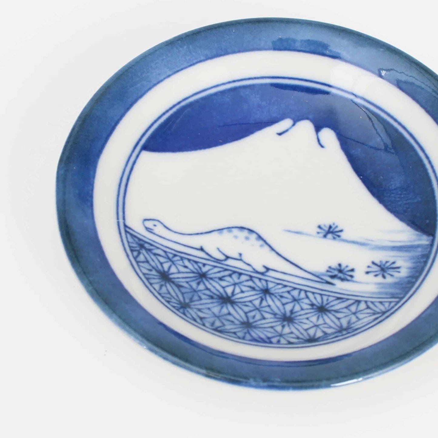 Small Plate Dinosaur Mt Fuji 9cm