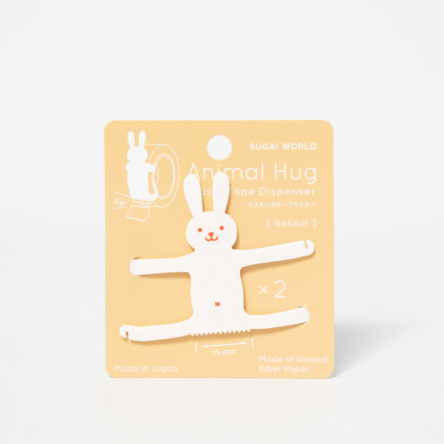 Paper Tape Dispenser Animal Hug - White Rabbit