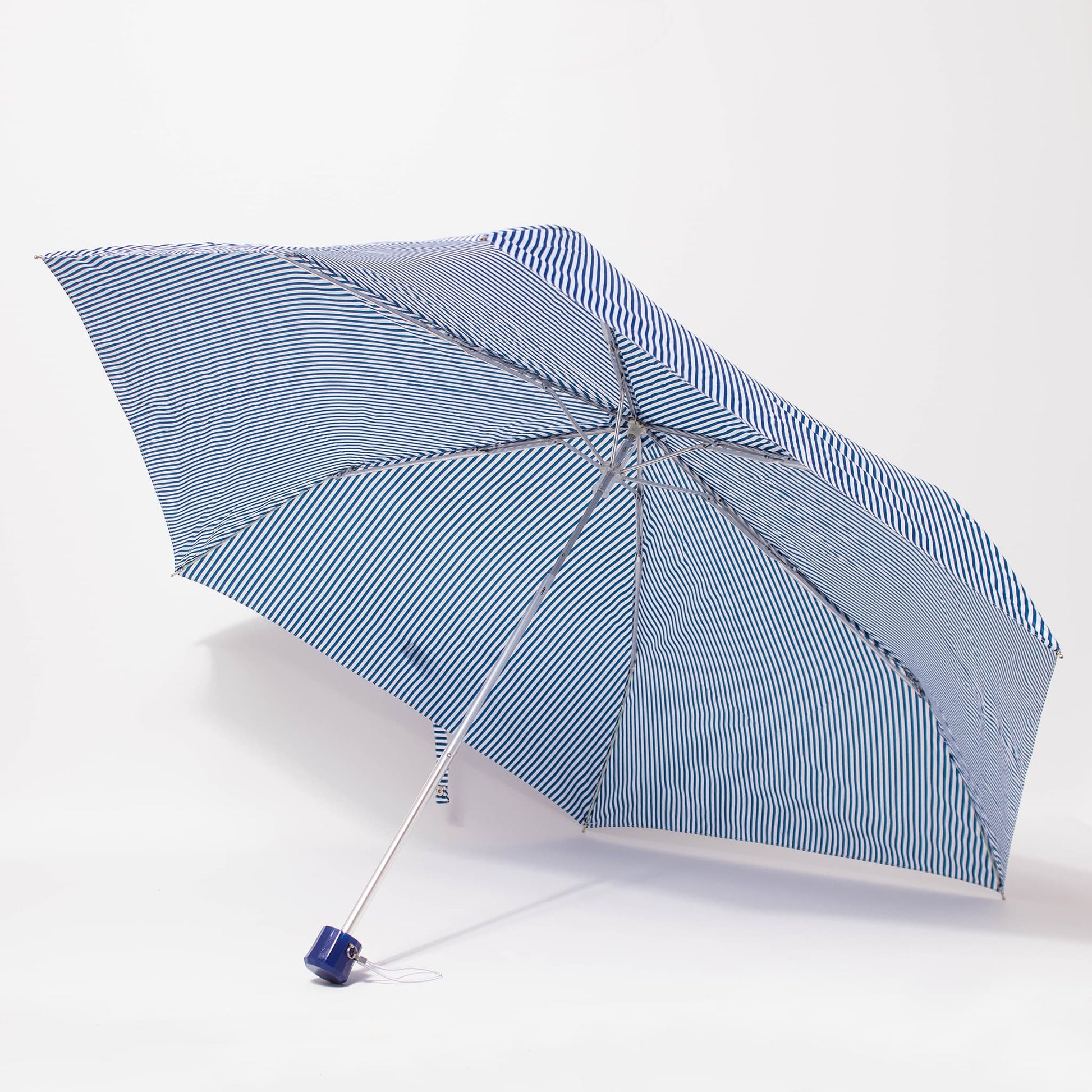 Folding Umbrella Stripe Navy 55cm