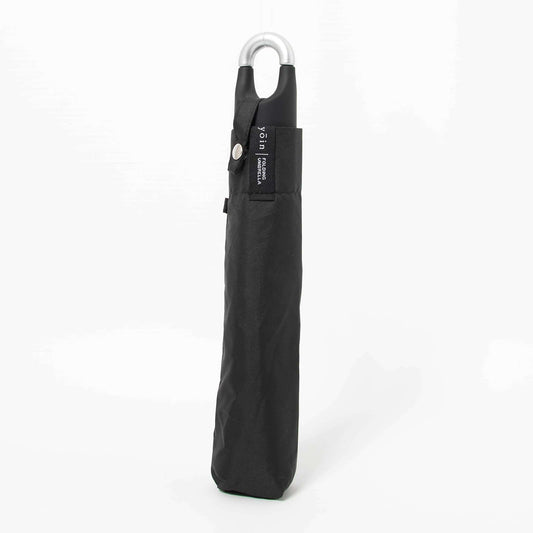 Folding Umbrella Black 55cm with Carabiner Hook Hand