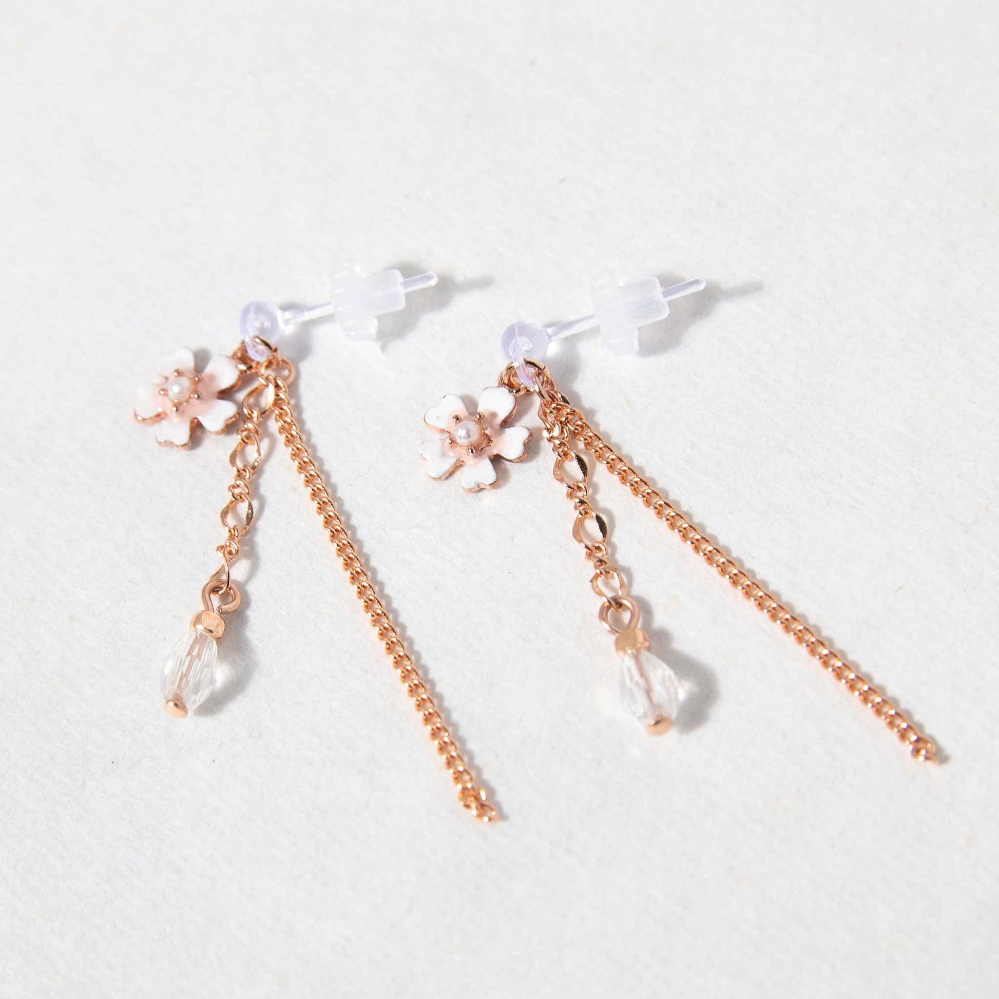 Earrings Cherry Blossoms White