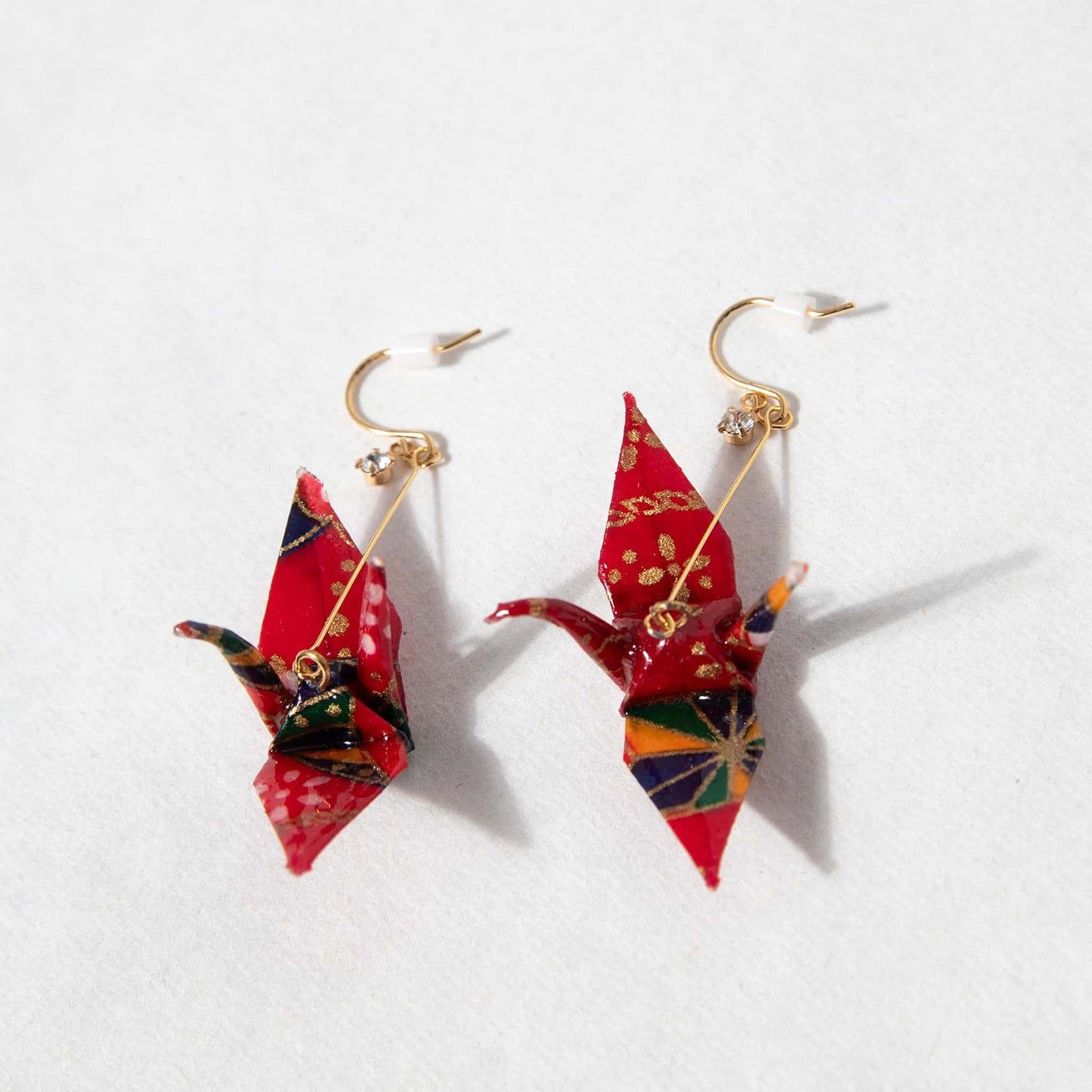 Earrings Crane Large Red