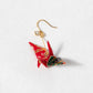 Earrings Crane Small Red