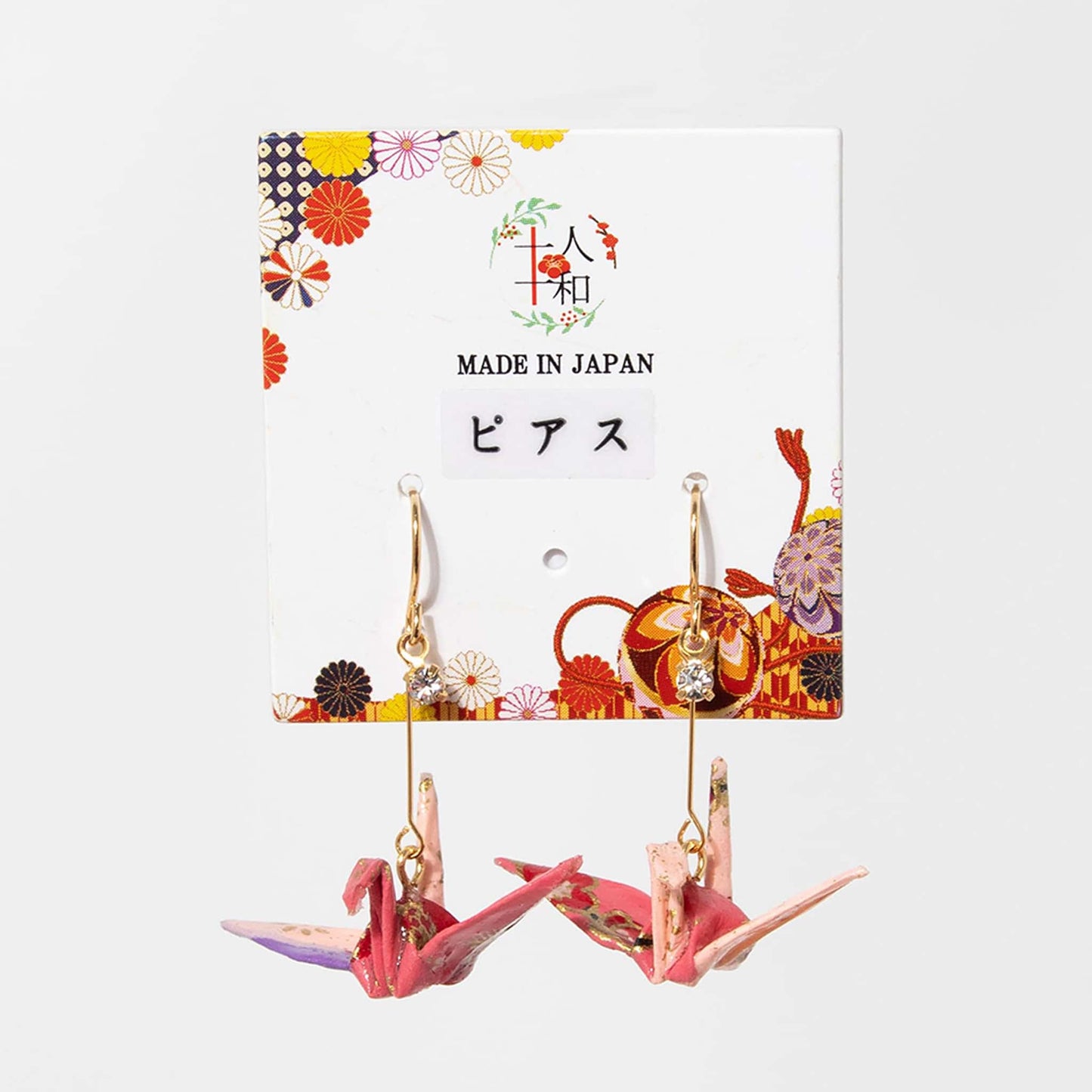 Earrings Crane Small Pink