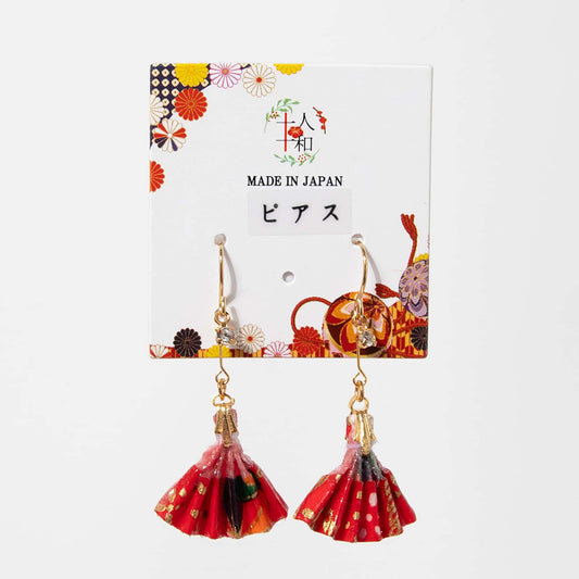 Earrings Fan Red