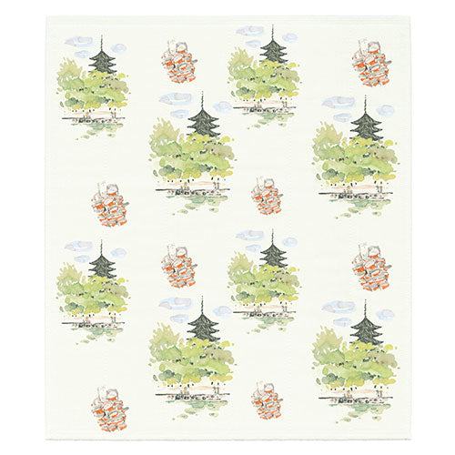 Printed Dishcloth Tea Towel - Kofuku Temple