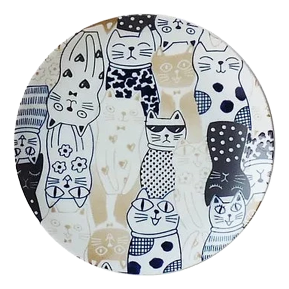 Side Plate - Cat Blue 23.5cm