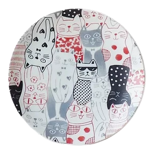 Side Plate - Cat Red 23.5cm