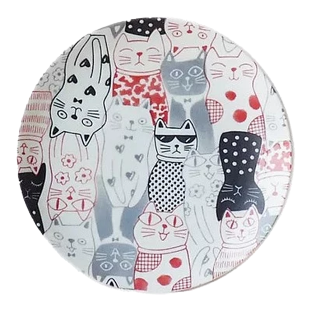 Side Plate - Cat Red 23.5cm