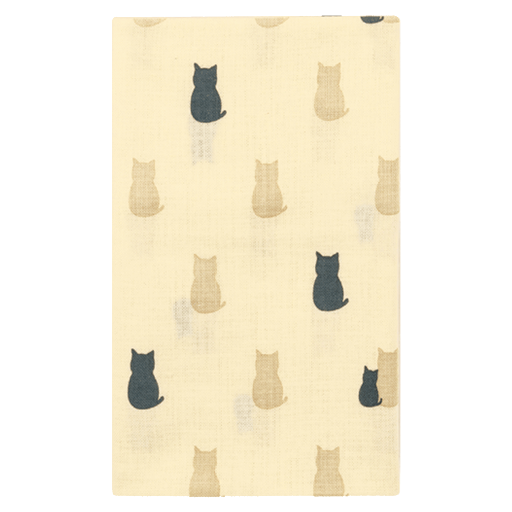 Tenugui Towel - Beige & Black Cats