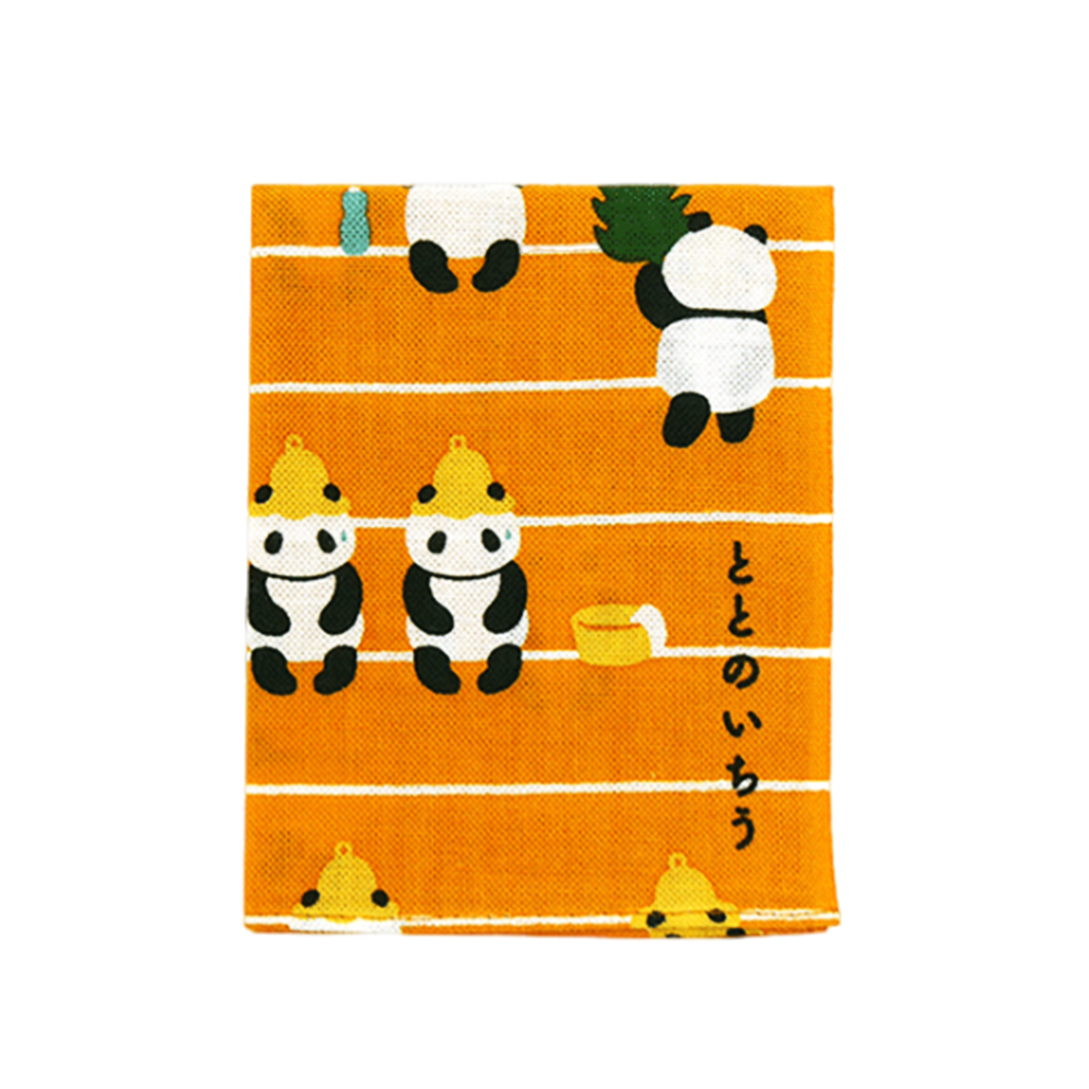 Tenugui Handkerchief - Panda in Sauna