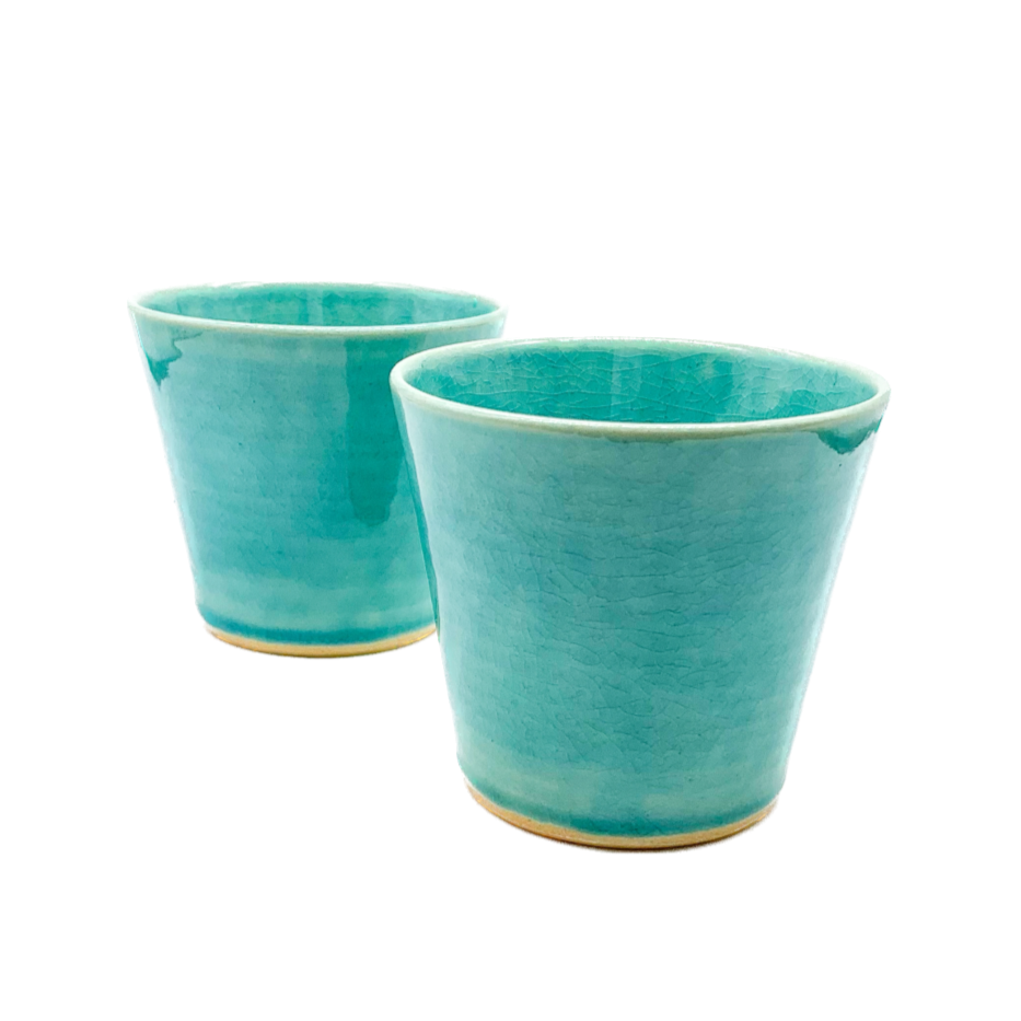 "Clean Sky" Turquoise Cups (Set of Two)
