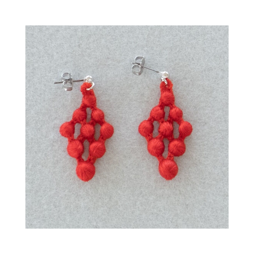 Argyle Earrings - Red