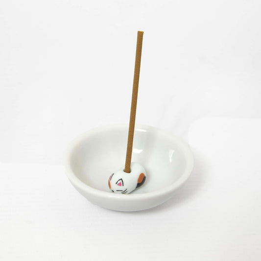 Incense Holder with Small Plate - Cat