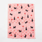 Tenugui Handkerchief - Cat's "Thank You" (Pink)