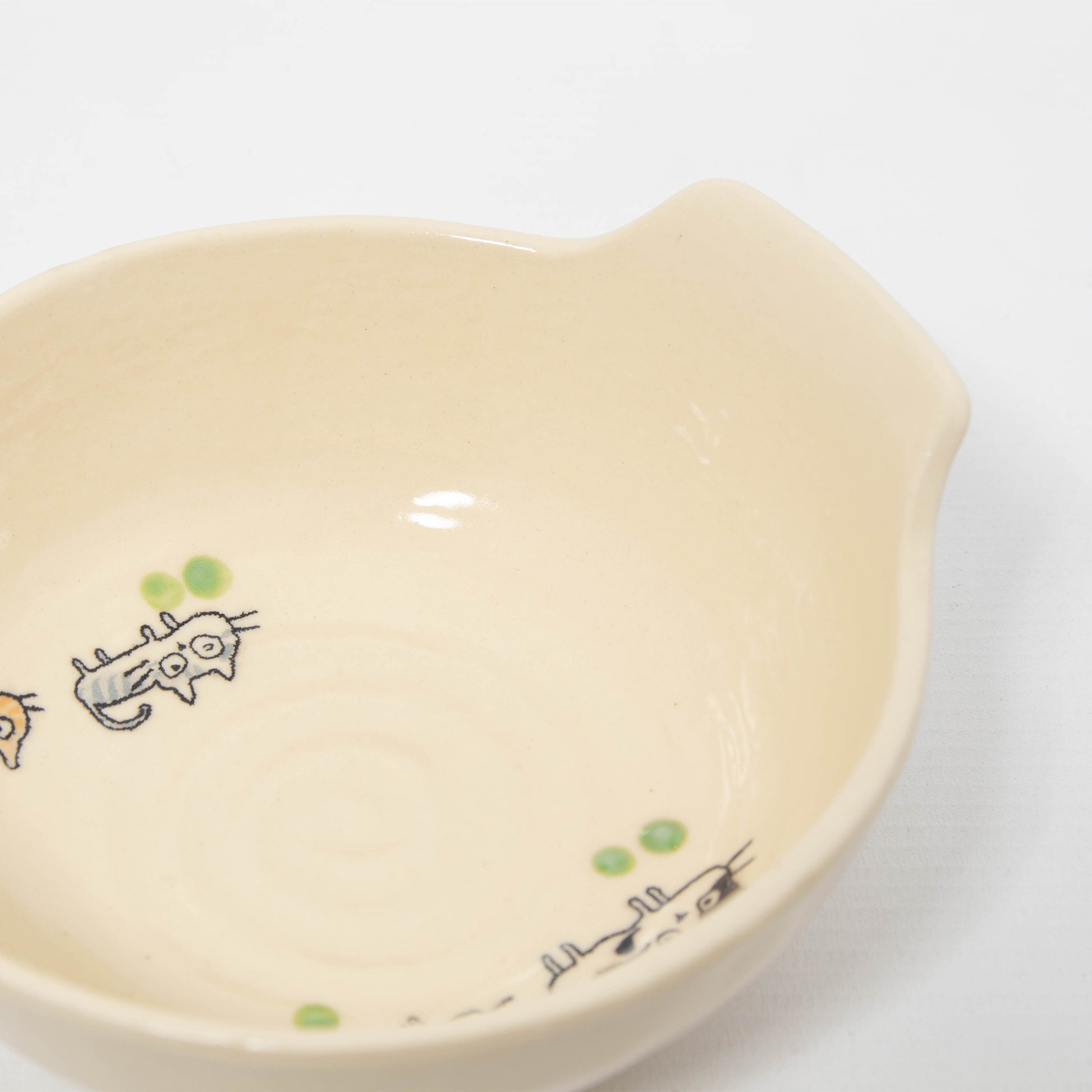 Tab Handle Shallow Bowl - Mike Cat Green