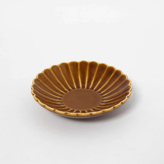 Small Plate Kikka Brown Glaze 12.5cm