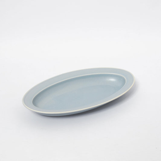 Rimmed Oval Plate Matte Grey 24cm