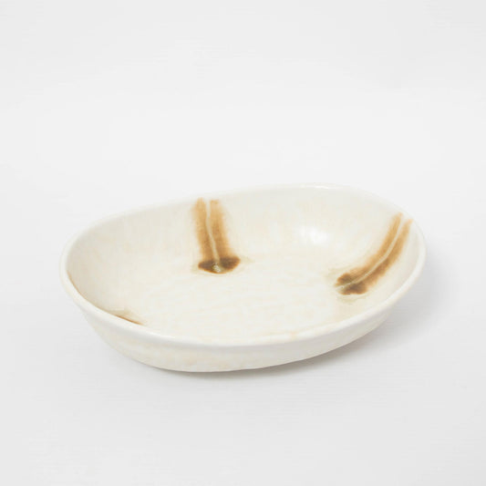 Oval Bowl Amber Tokusa 20.5cm