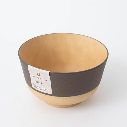 Pale Colour Miso Soup Bowl Large - Walnut Brown