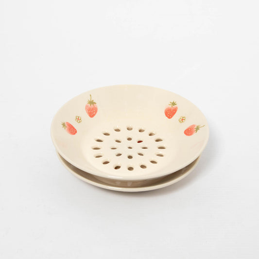 Colander with Plate - Strawberry