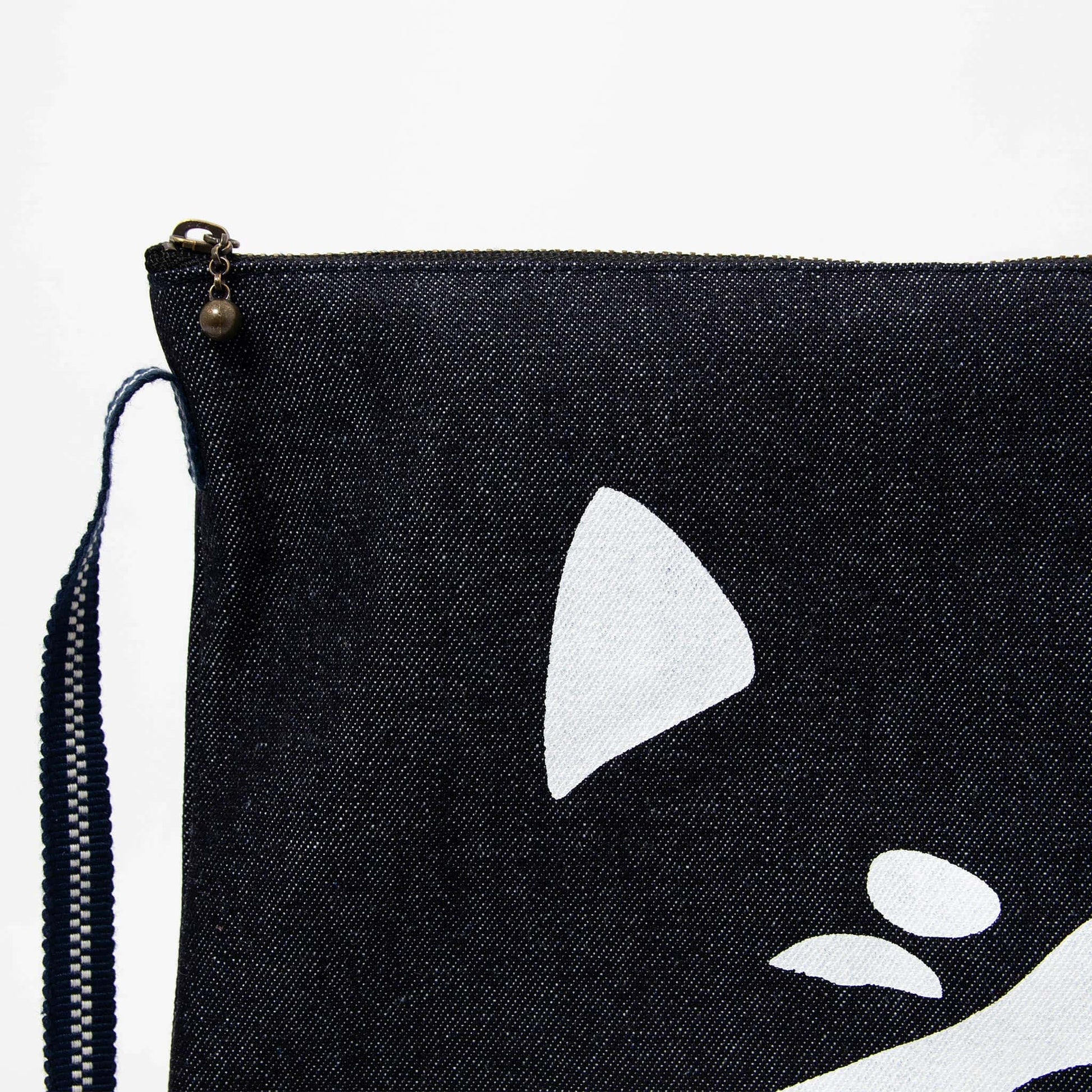 Kurashiki Denim Tote Bag with Large Print - Smily Dog