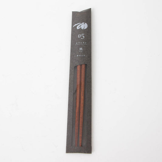 Natural Wood Chopsticks Tetoca Urushi Peach