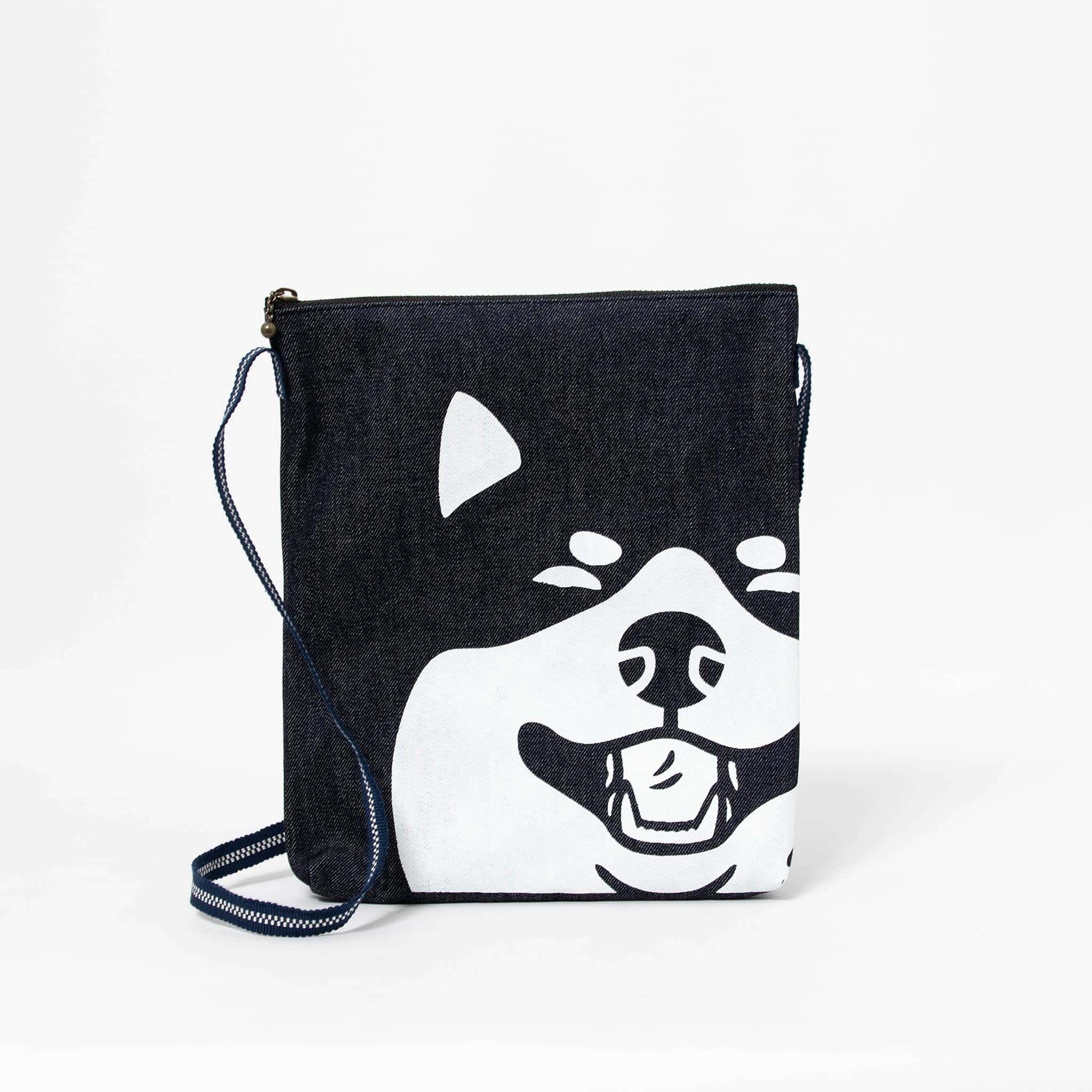 Kurashiki Denim Tote Bag with Large Print - Smily Dog