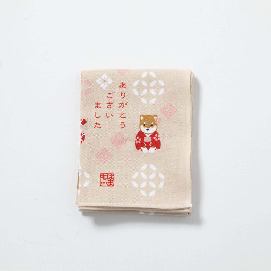 Tenugui Handkerchief - Mameshiba's "Thank You"