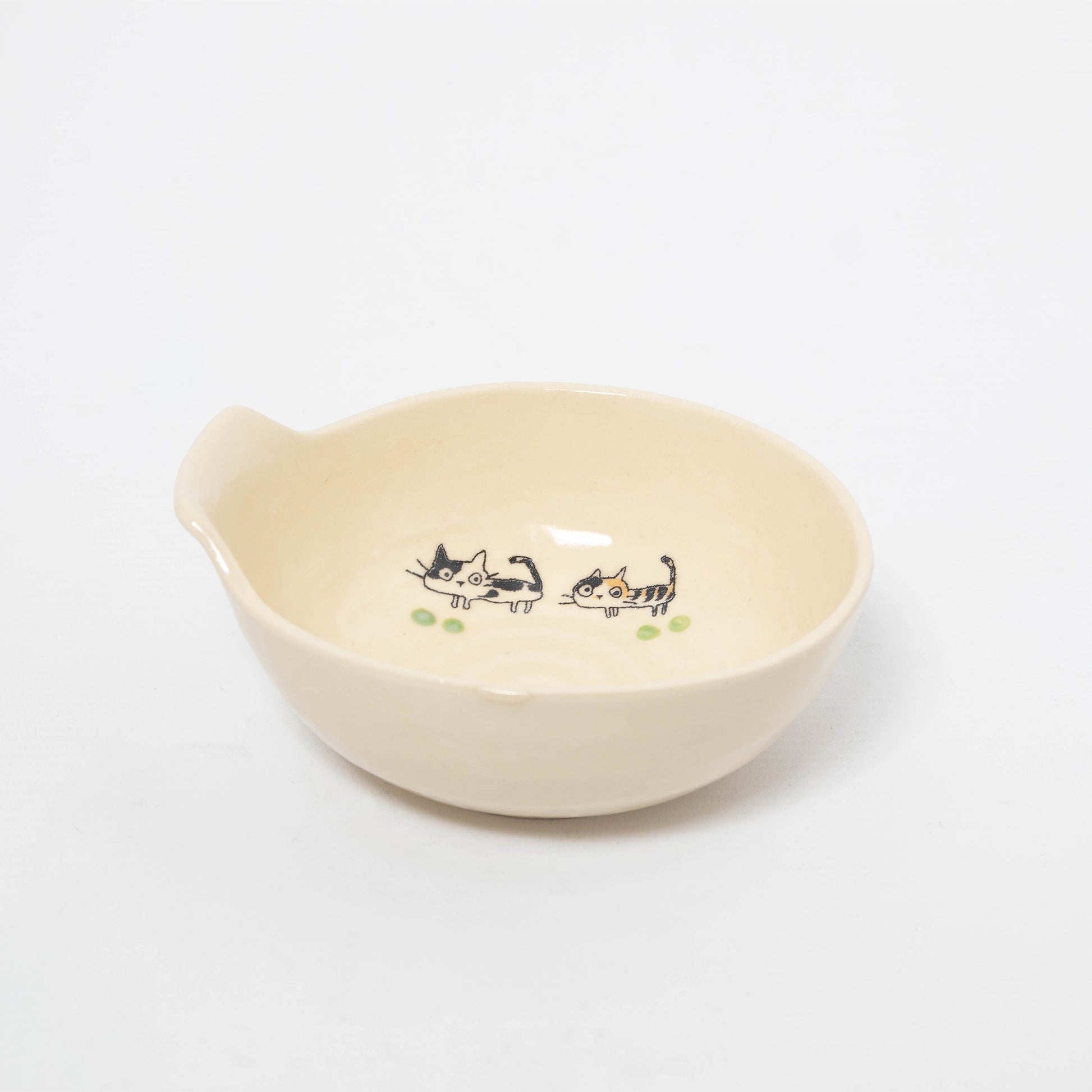 Tab Handle Shallow Bowl - Mike Cat Green