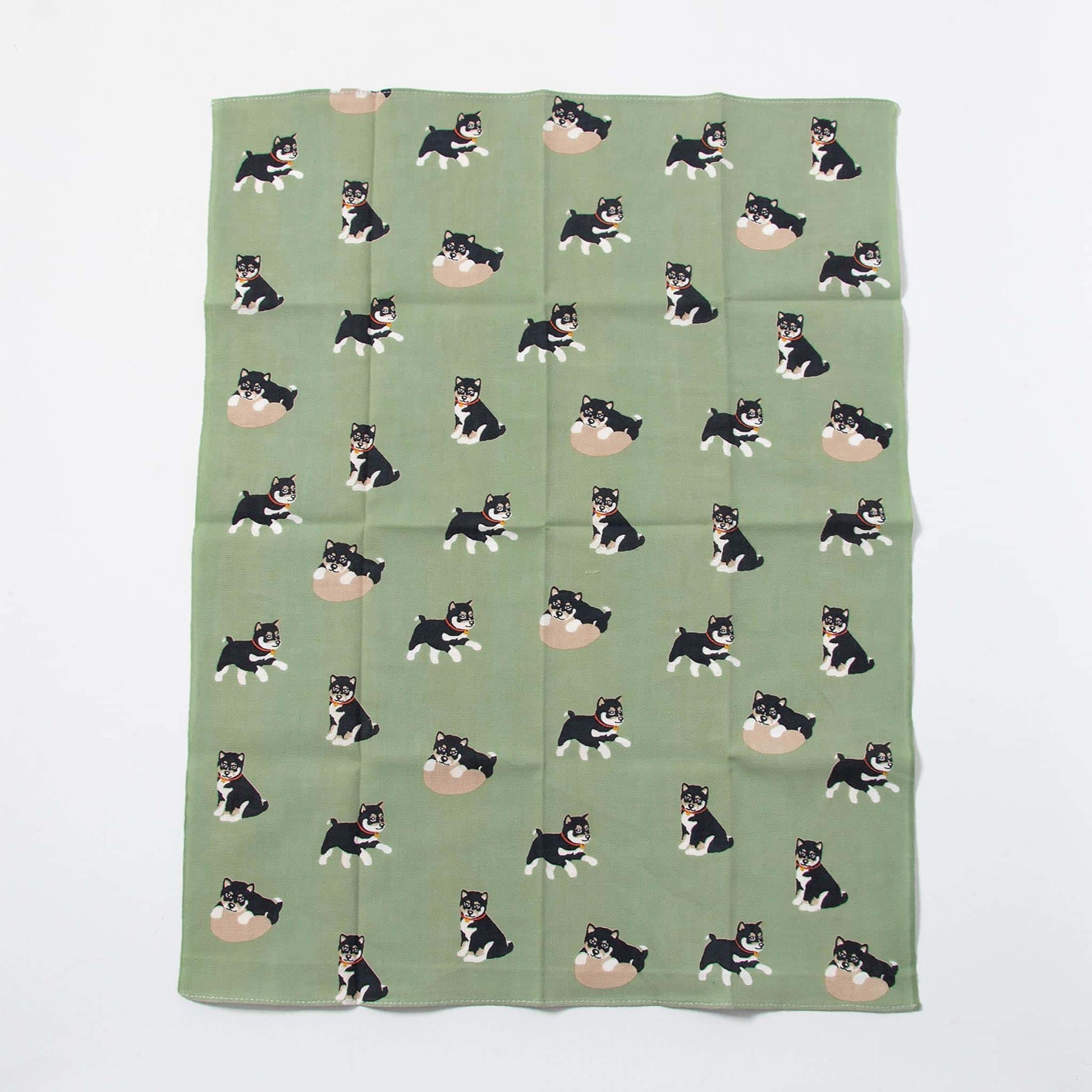 Tenugui Handkerchief - Black Shiba