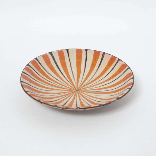 Shallow Bowl Two-Tone Tokusa Orange 18.2cm