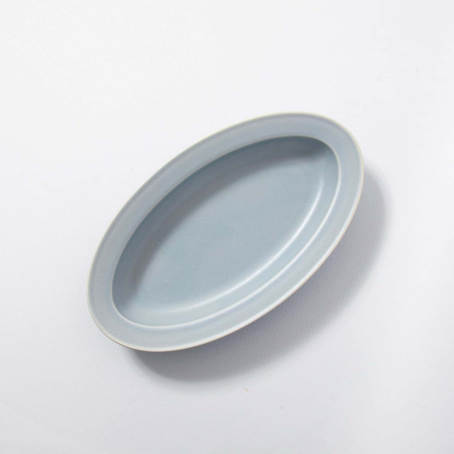 Rimmed Oval Plate Matte Grey 24cm